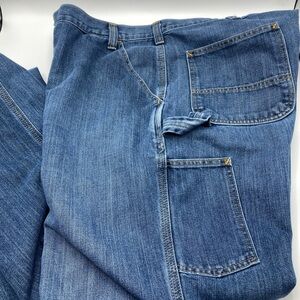 Carhartt Relaxed Fit Dungaree Fit Carpenter Denim Blue Work Jeans Mens 42x32